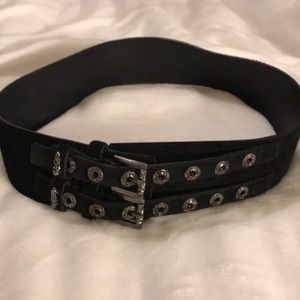 Via Spiga Black Suede Waist Belt